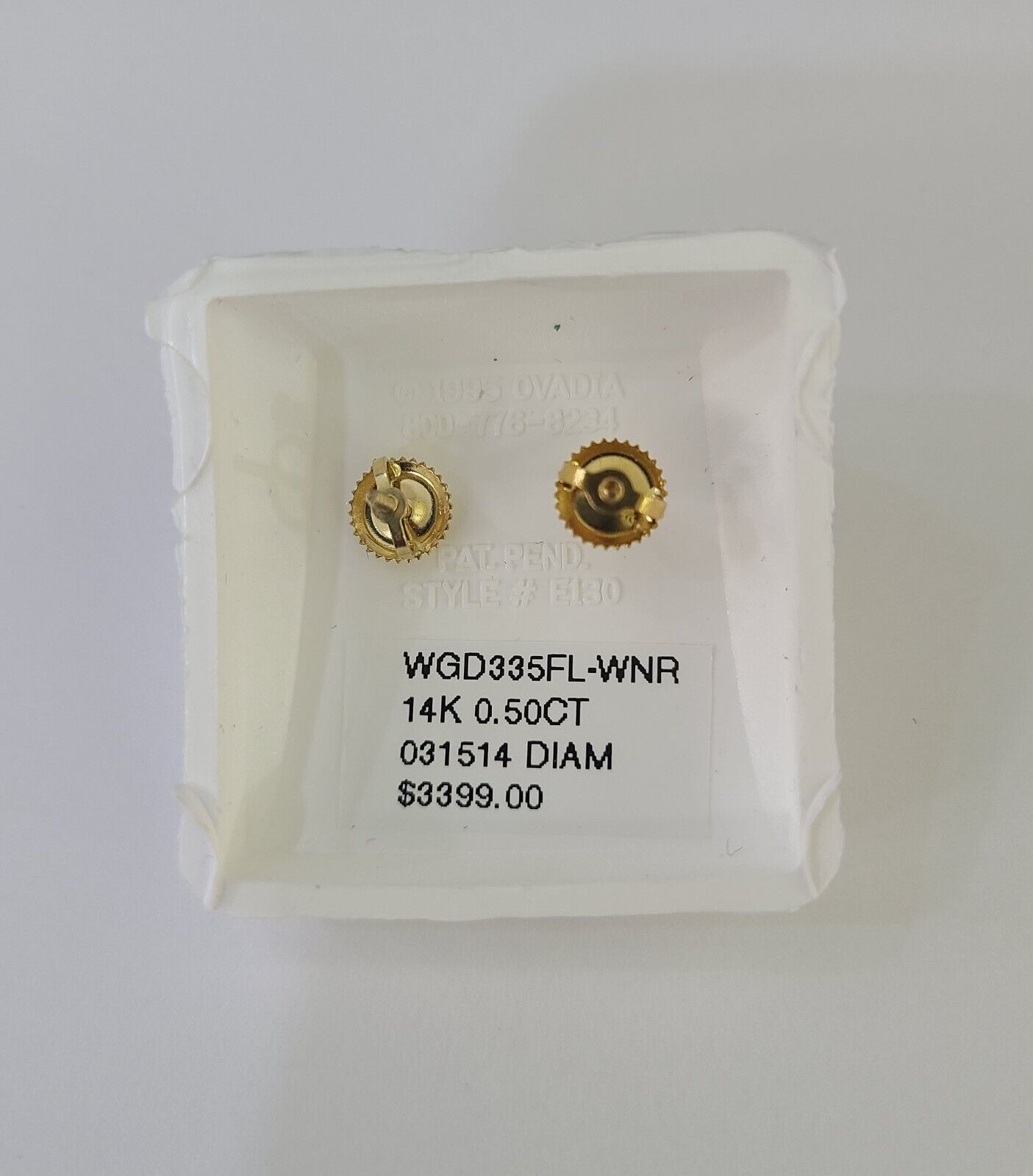 14k Diamond Flower Earrings Yellow gold Real Screw - Back Women Men Studs - GoldenlinQ